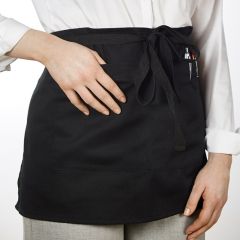 Black Short Pocket Apron - Front