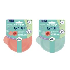 Pack of 2 BPA free baby food storage pots with resealable lids and weaning spoon in assorted colours