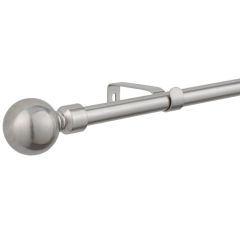 Easy Fit Silver Metal Curtain Pole - 30 to 84"