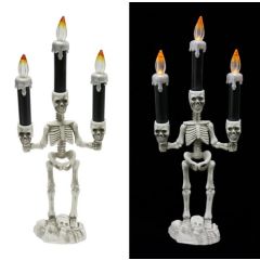 Light Up Halloween Candle with Skeleton Stand at Guineys Ireland