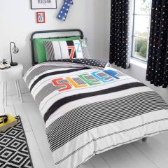 Catherine Lansfield Happy Space Easy Care Single Duvet Set Navy