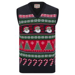 Sleeveless Christmas Jumper Fairisle Black