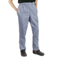 Navy & White Small Check Chef Trousers