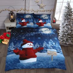 Glitter Snowman Christmas Duvet Set