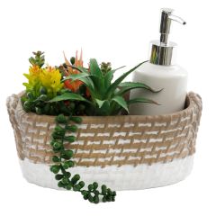 Soap Dispenser Tray with Succulent