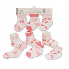 3 Pack Girls Socks Sweet Girls 3-6 Months