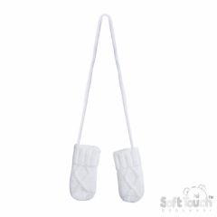 Baby Chain Knit Mitt White at Guineys Ireland