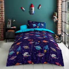 Kids Soft Touch Duvet Cover Set Single Space