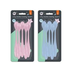 5 Pack Long Handle Feeding Spoons Assorted