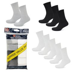 T-Sport men’s sporty socks 10-pair mixed colour value pack