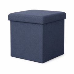 Square Storage Foot Stool Navy