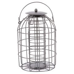 Squirrel proof metal fat ball bird feeder for gardens and outdoor use