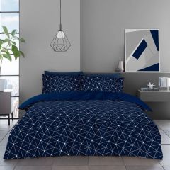 Stan Geo Navy Soft Touch Microfibre Duvet Set at Guineys Ireland