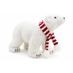 Standing Polar Bear with Scarf 34cm