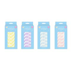 Paper Straws Pastel - 50 Pack