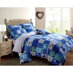 Duvet Set Patchwork Stitch Trail Blue at Guineys Ireland
