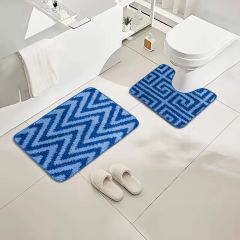 Stripe Bath Mat Blue