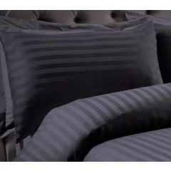 100% Cotton Satin Stripe Housewife Pillowcase Pair Charcoal at Guineys Ireland