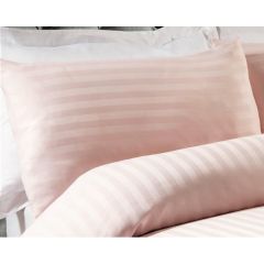 100% Cotton Satin Stripe Oxford Pillowcase Pair Blush at Guineys Ireland