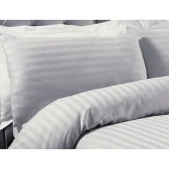 100% Cotton Satin Stripe Oxford Pillowcase Pair Silver