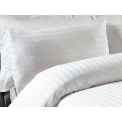 100% Cotton Satin Stripe Oxford Pillowcase Pair White at Guineys Ireland
