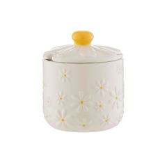 Showing a side view of the Daisy Sugar Bowl