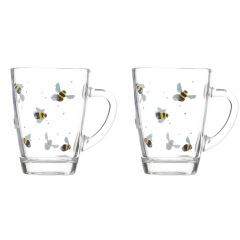 Sweet Bee Set Of 2 Glass Mugs by Price & Kensington at Guineys Ireland