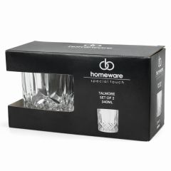 Set of three Mirel textured glass bowls in packaging