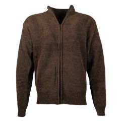 Men's Chenille Full Zip Jumper Taupe