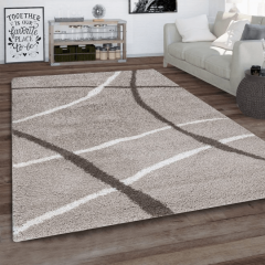 Geometric Shaggy Rug Taupe at Guineys Ireland