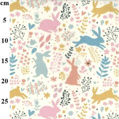 Polycotton Craft Fabric Rabbits TC0034 at Guineys Ireland