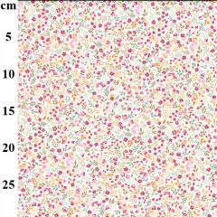 Pink Flowers Print Polycotton Fabric