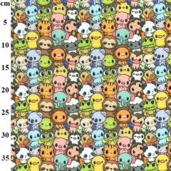Animals Printed Multi Polycotton Fabric TC0122 - Price by the Metre