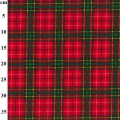 Christmas Red Check Polycotton Fabric - Price by the Metre