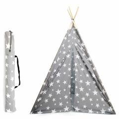 Kids Tepee Tent Grey Stars