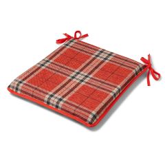 Hugo Check Seat Pad Terracotta