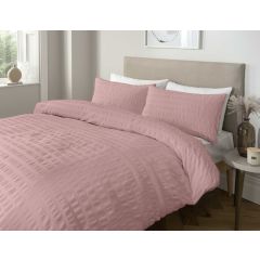 Seersucker Duvet Cover Set Blush