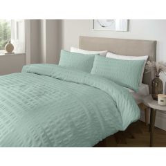 Showing the Seersucker Duvet Cover Set Duckegg