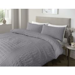 Showing the Seersucker Duvet Cover Set Grey