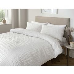Seersucker Duvet Cover Set White