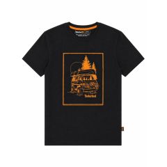 brown timberland t-shirt chest logo front
