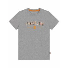 grey timberland t-shirt logo front