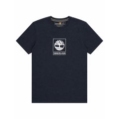 navy timberland t-shirt box logo front