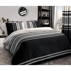 Tonal Stripe Black Duvet Cover Set at Guineys Ireland