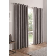 Tosca Fully Lined Eyelet Curtains Grey 90x90"