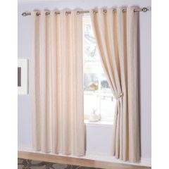 Toulon Champagne Interlined Luxury Eyelet Curtains 90x108