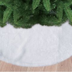 Christmas Tree Skirt White Plush 90cm