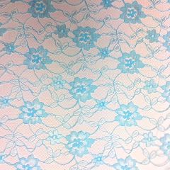 Embroidered Lace Fabric Turquoise