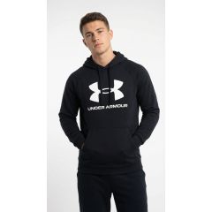 Mens Under Armour black hooded top cotton polyester blend