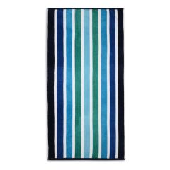 Velour Beach Towel Stripe Teal, Blue & Aqua 75x150cm at Guineys Ireland